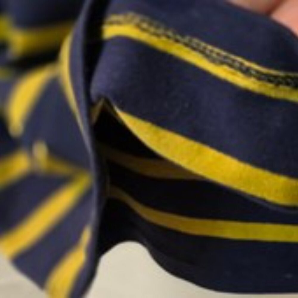 Old Navy Women Dress Bodycon V Neck Knit Blue Yellow Striped Short Sleeve Size L - Picture 7 of 12